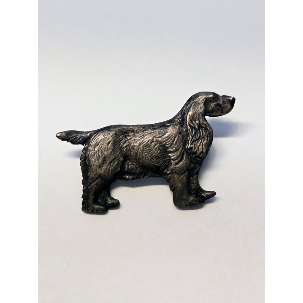 Vintage solid sterling dog brooch